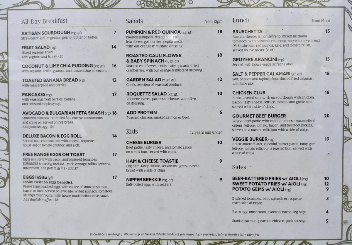 Menu, In Situ