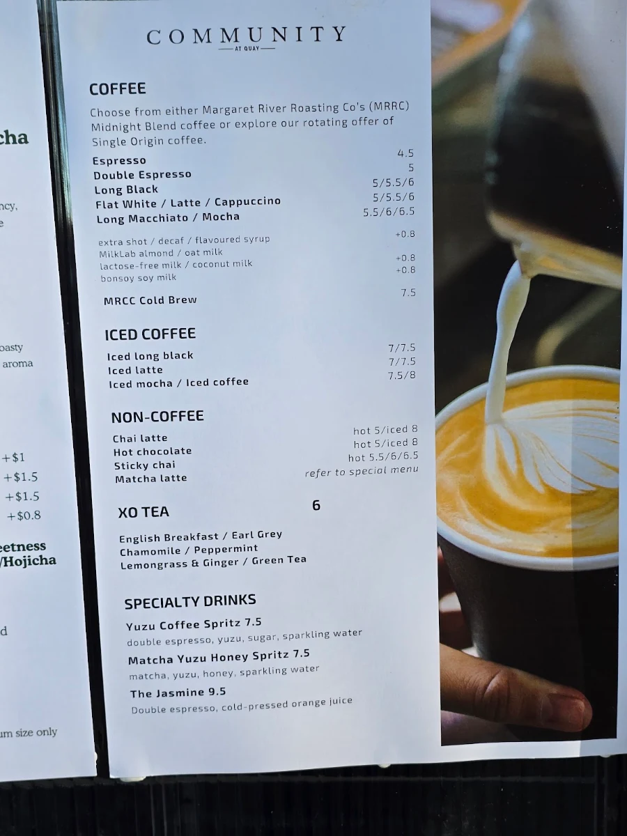 Menu, Community at Quay