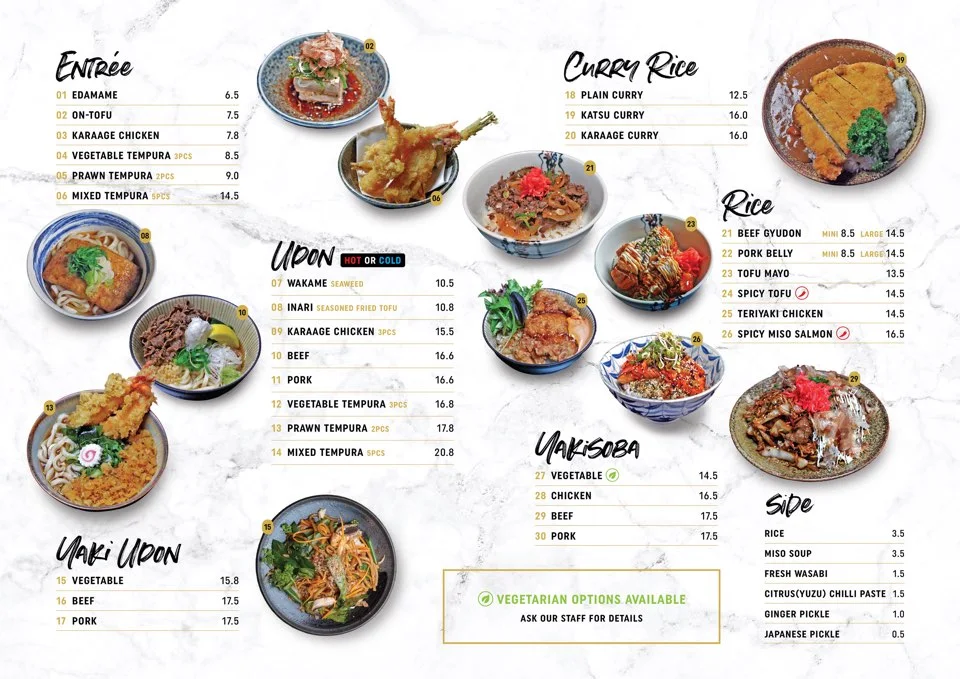Menu, Sushia Sushi Roll & Fresh Bar