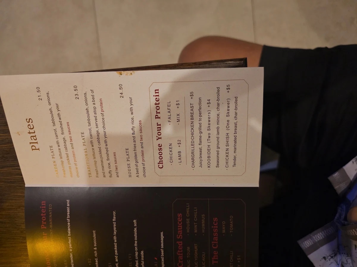 Menu, Betsias Kebab & Grill