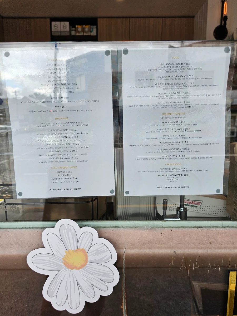 Menu, Little Me Cafe - Rosebery