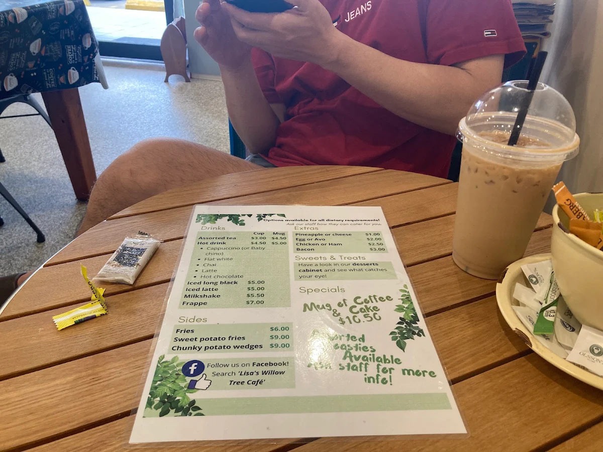 Menu, Lisa's Willow Tree Cafe