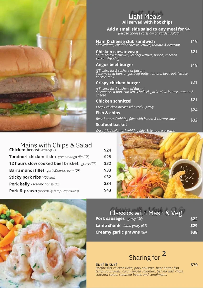 Menu, Lagoona Resort Restaurant