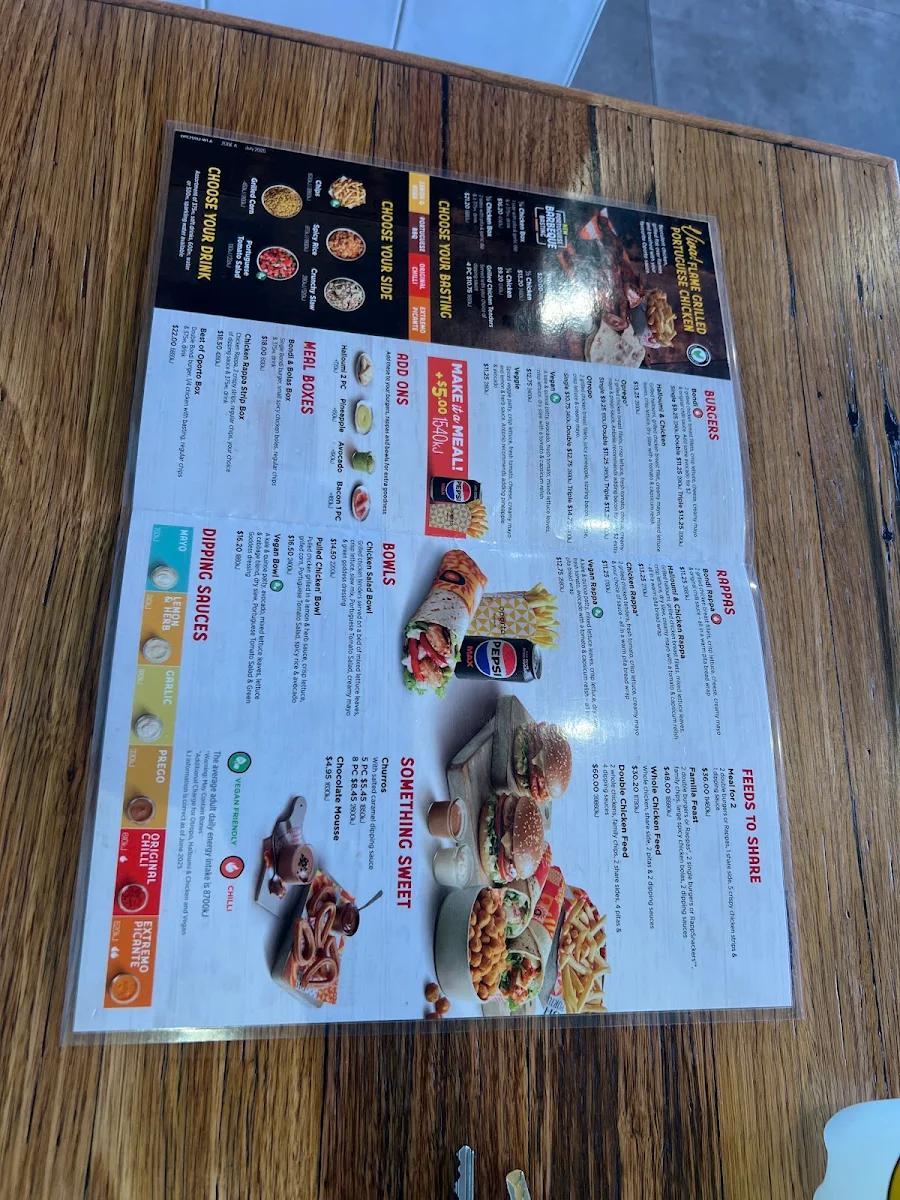 Menu, Oporto Caboolture South
