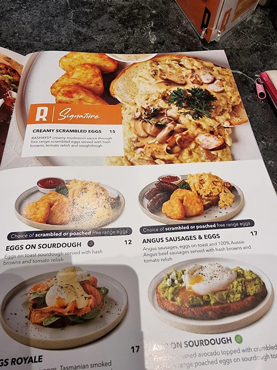Menu, RASHAYS - Strathpine