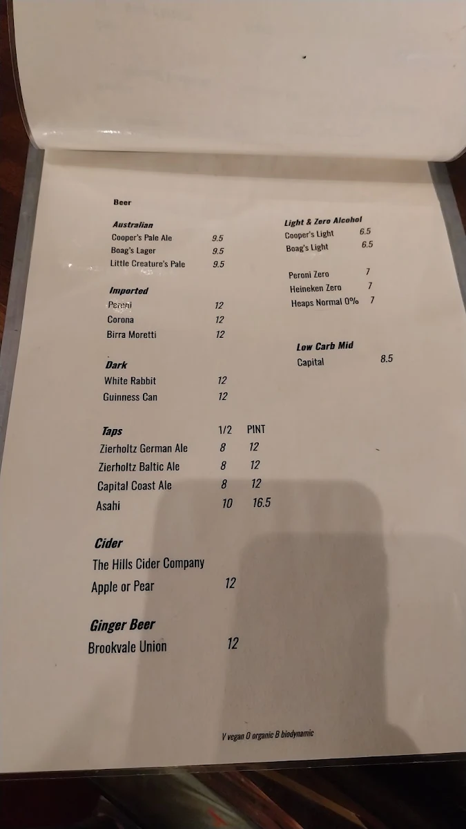 Menu, Tilley's Devine Cafe Gallery