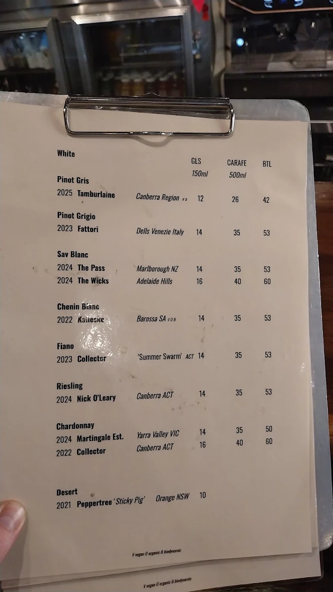 Menu, Tilley's Devine Cafe Gallery