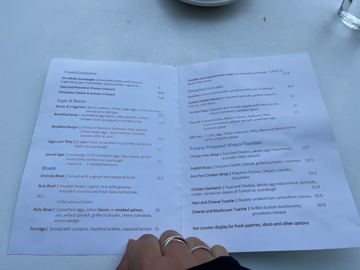 Menu, Bluebottle Espresso