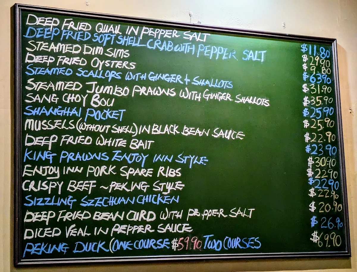 Menu, Enjoy Inn Chinatown