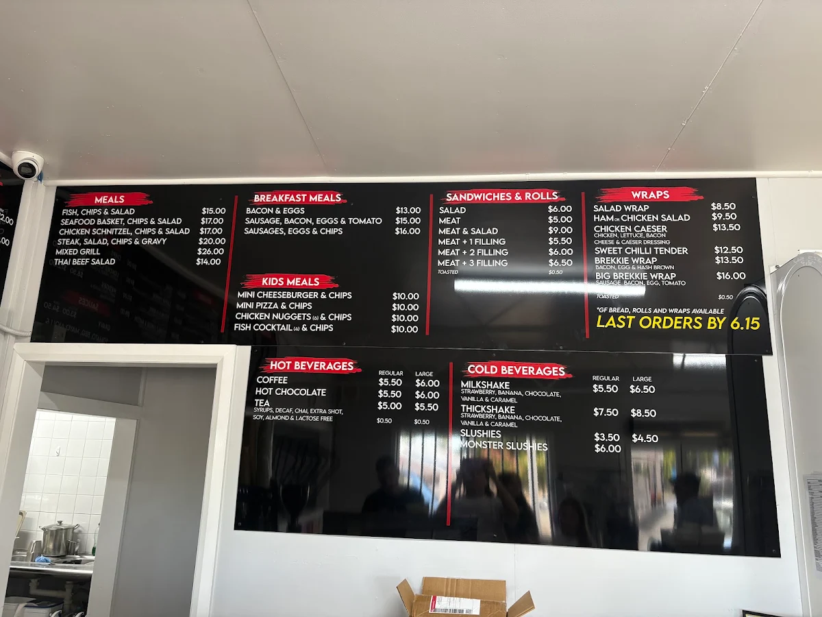 Menu, Liberty Bingara Cafe
