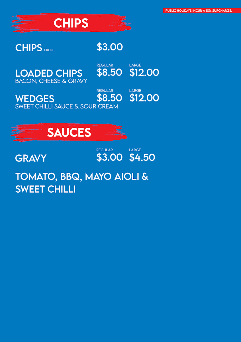 Menu, Liberty Bingara Cafe