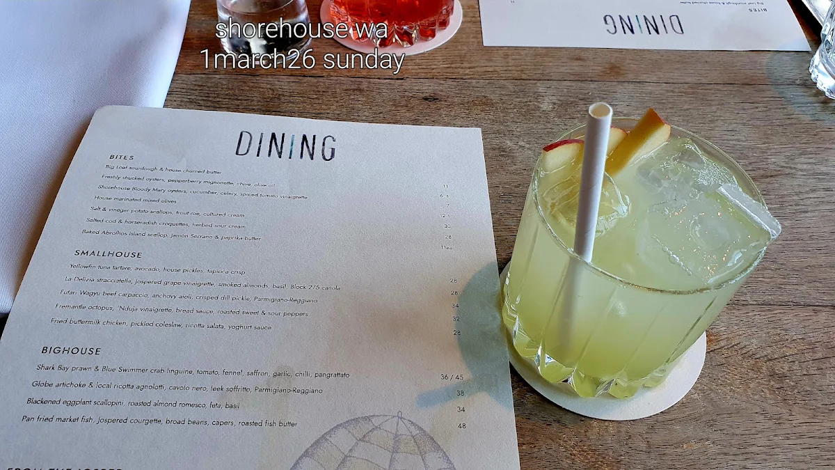 Menu, The Shorehouse