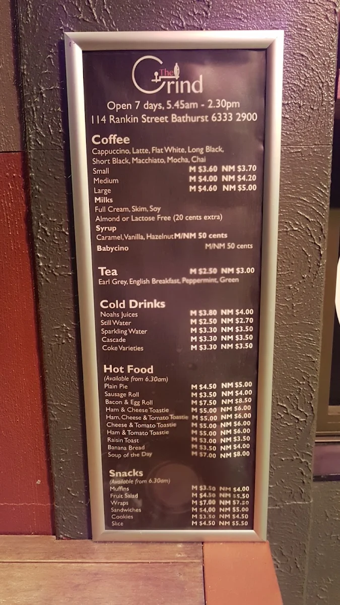 Menu, The Grind
