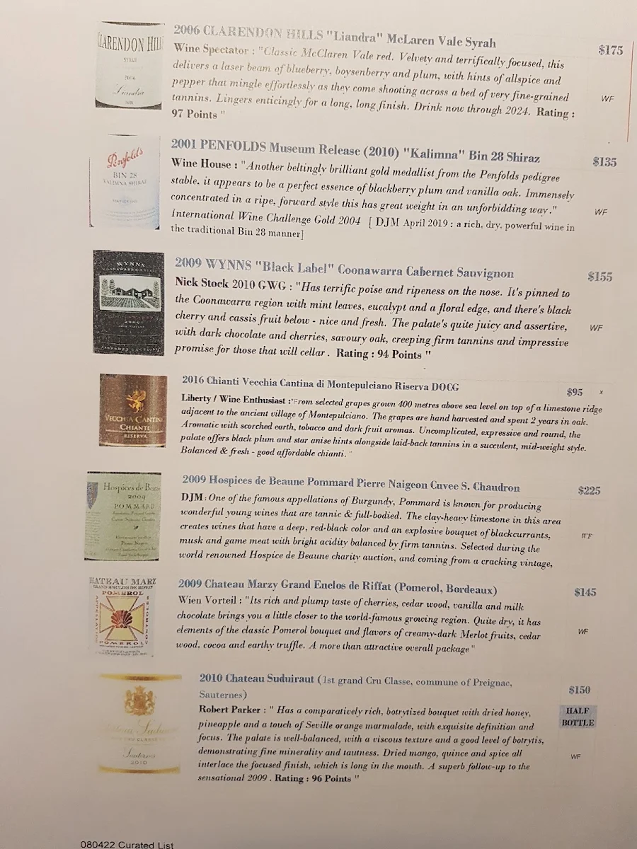Menu, Village Cafe & Wine Bar Flinders