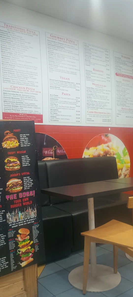 Menu, Pizza Capri