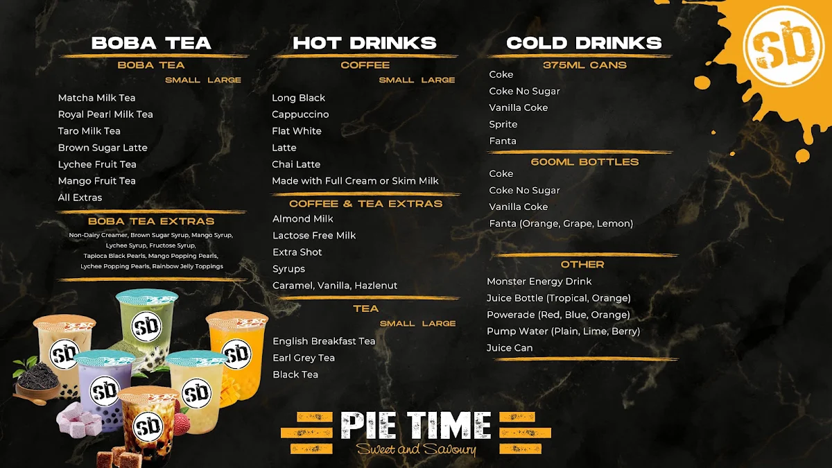 Menu, SB Pie Time