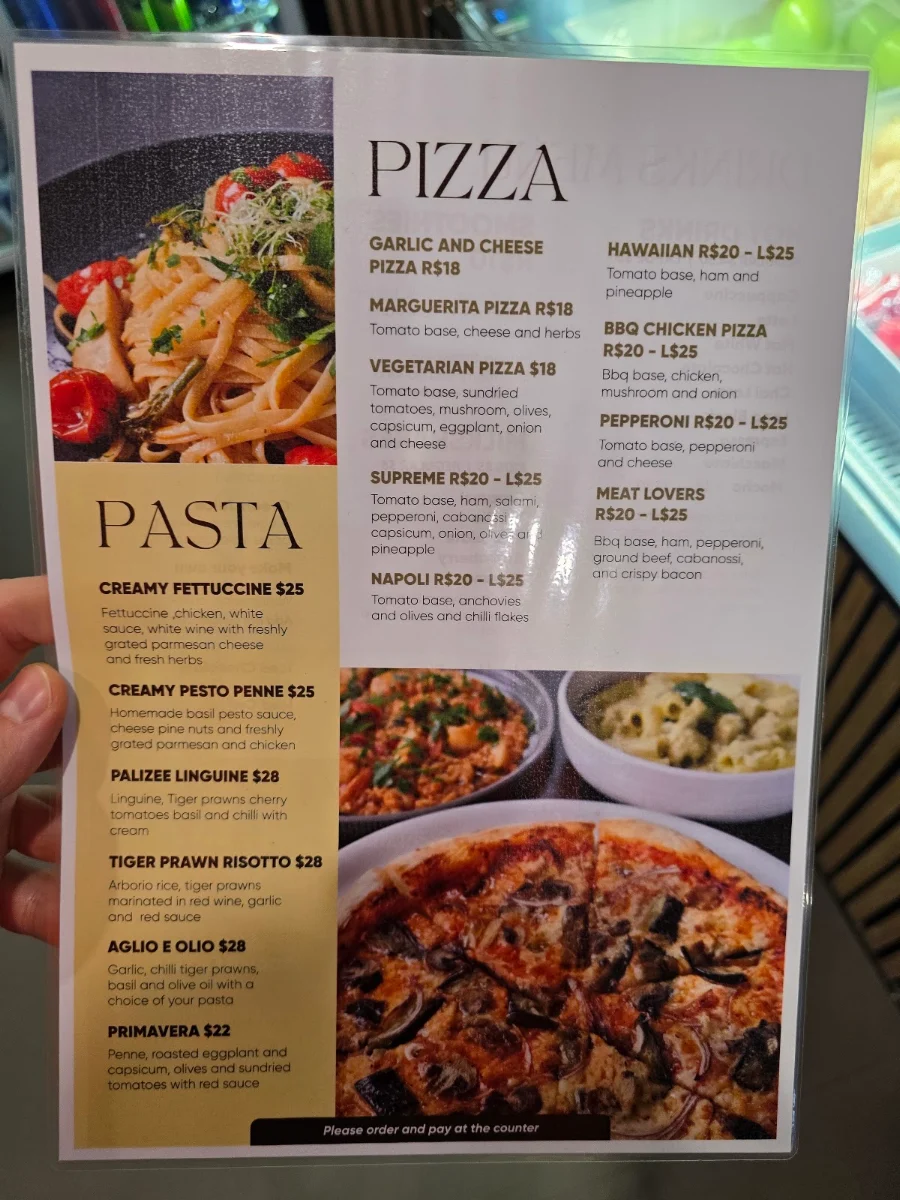 Menu, Nejia's Cafe