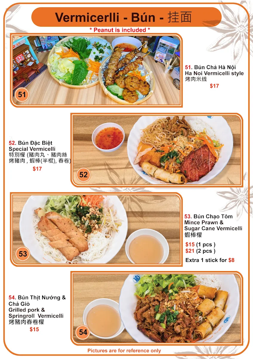 Menu, Oh My Phở Burwood ( old name Gia Hoi Streetfood )