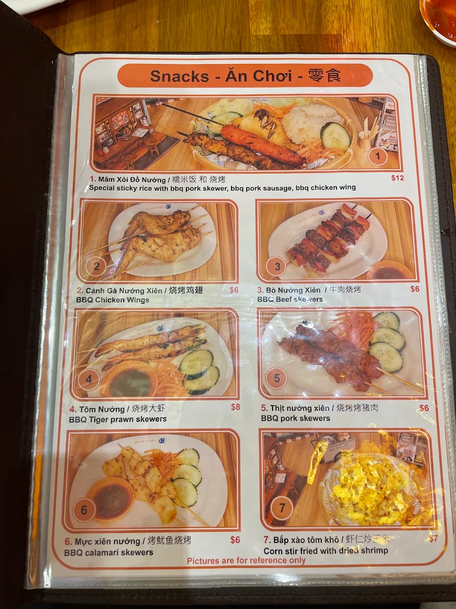 Menu, Oh My Phở Burwood ( old name Gia Hoi Streetfood )