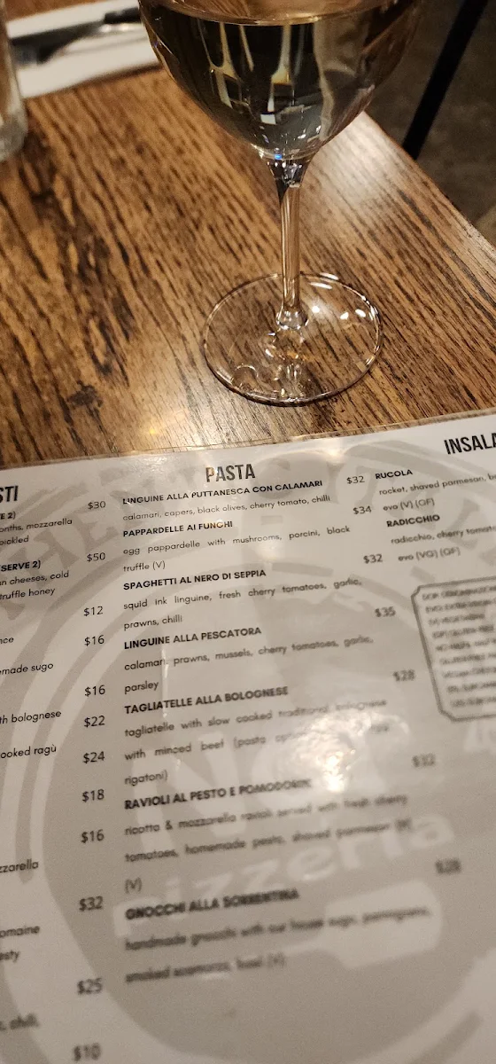 Menu, Noi Pizzeria Preston