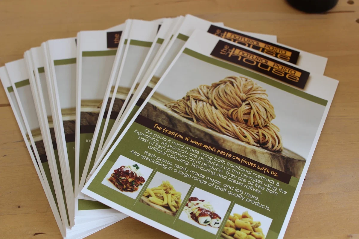 Menu, The Natural Pasta House