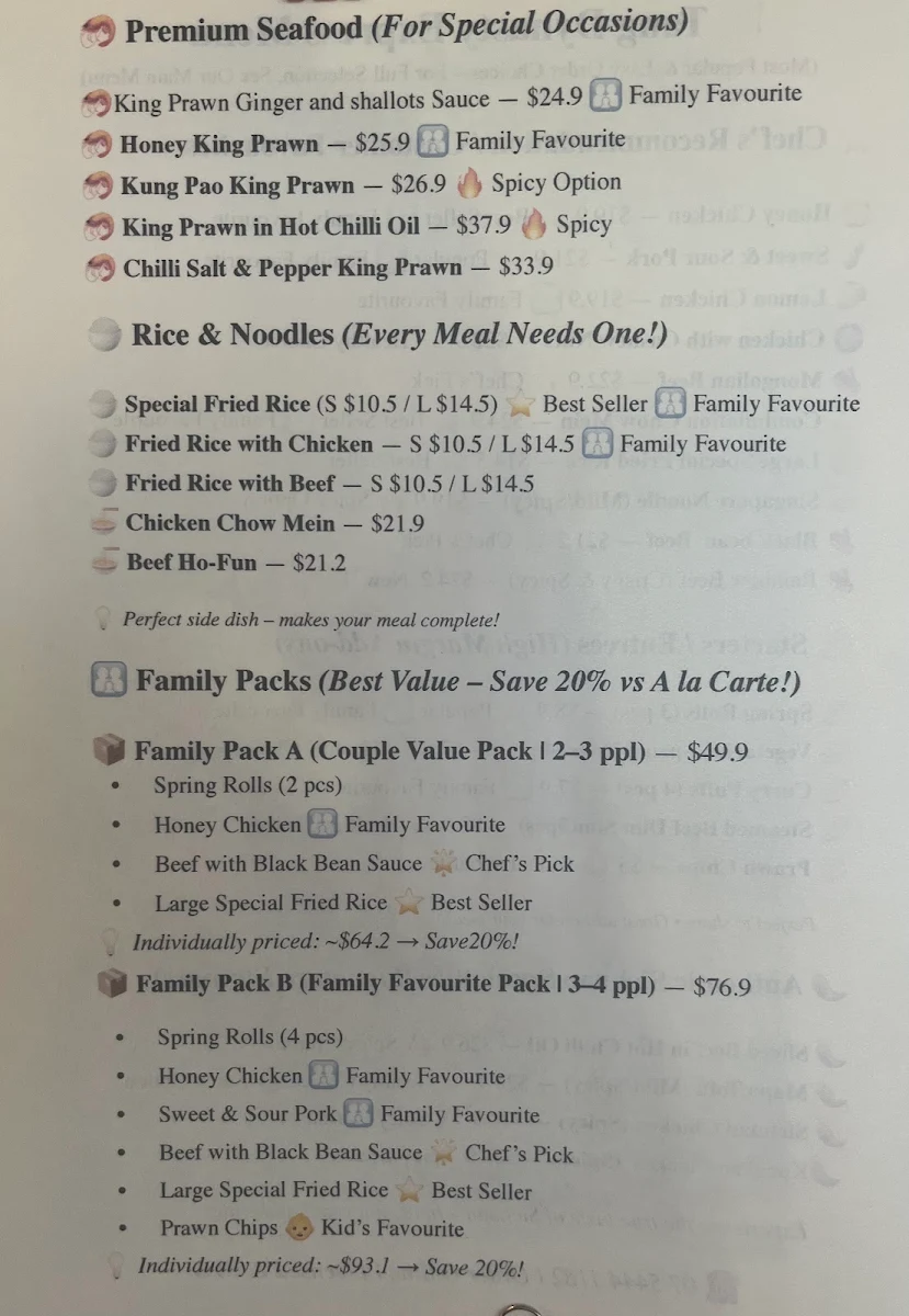 Menu, Tang Dynasty