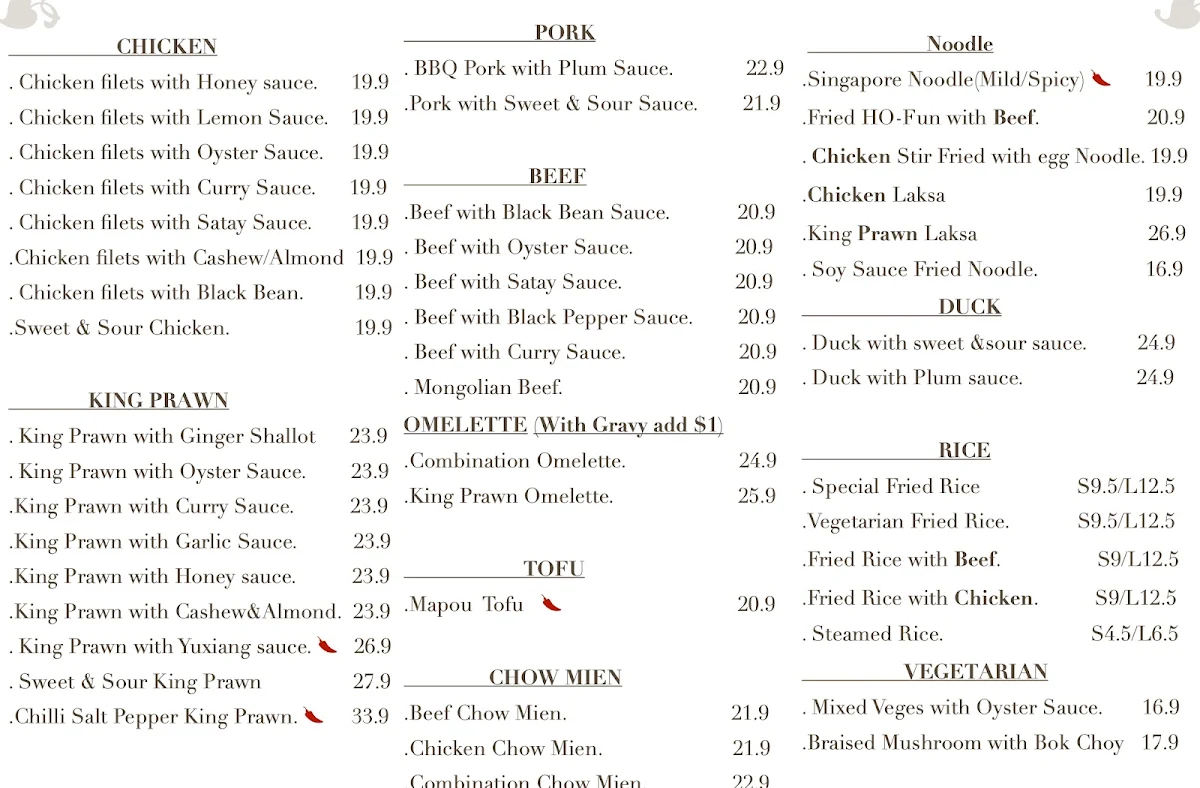 Menu, Tang Dynasty