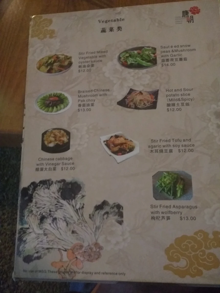 Menu, Tang Dynasty