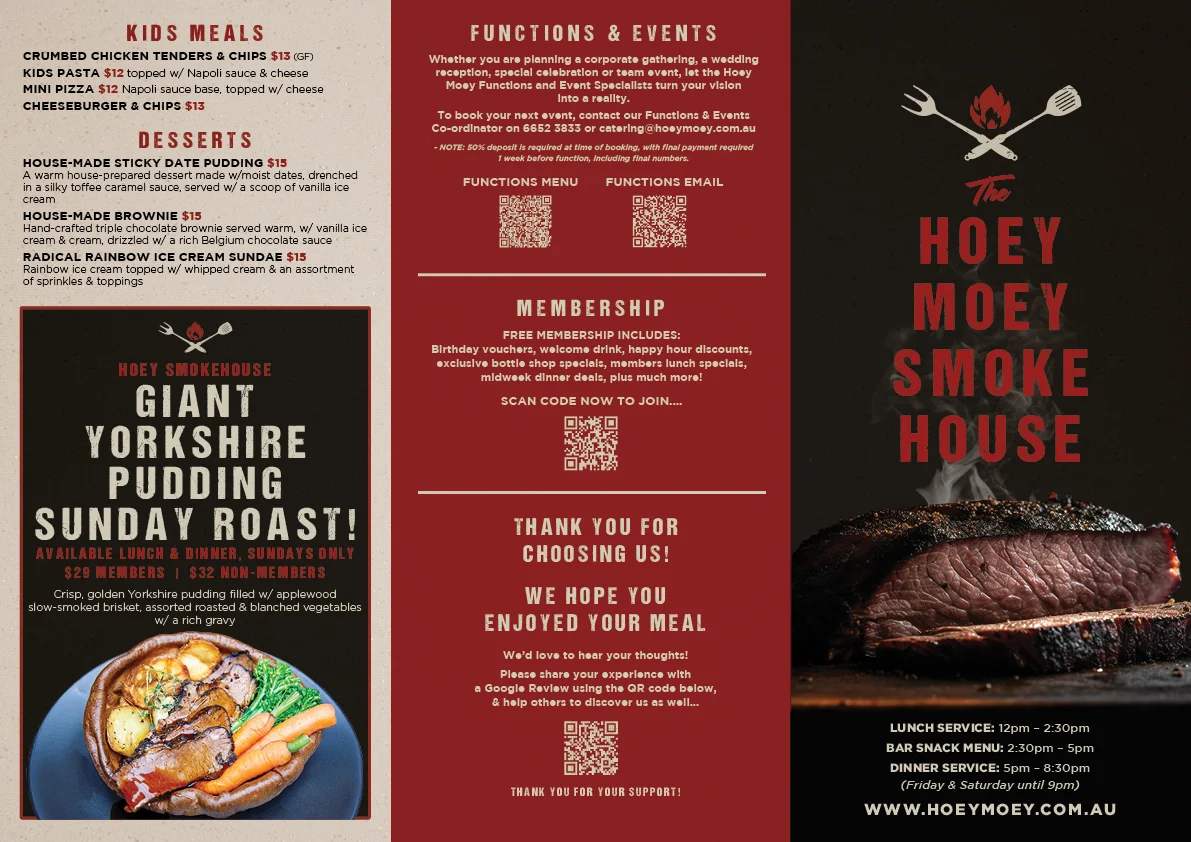 Menu, The Hoey Moey
