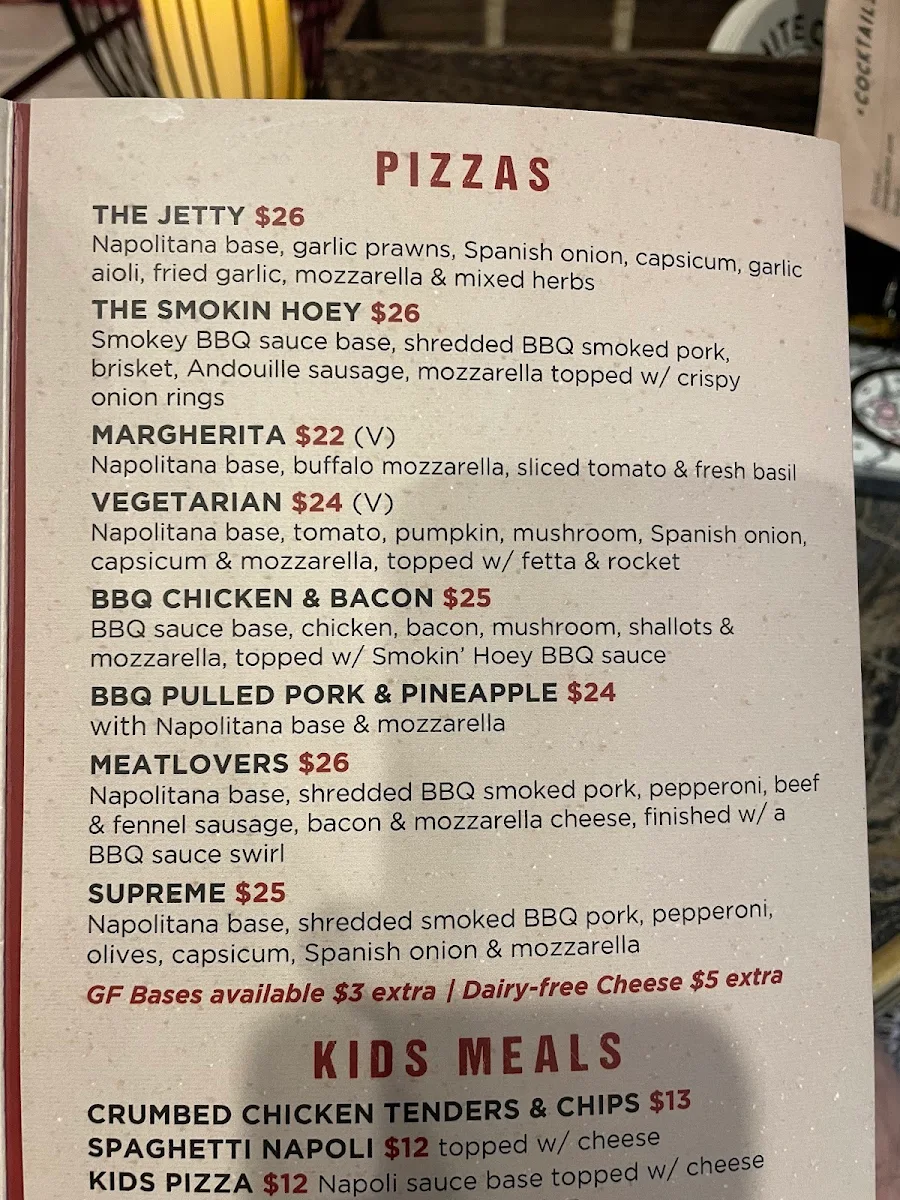Menu, The Hoey Moey