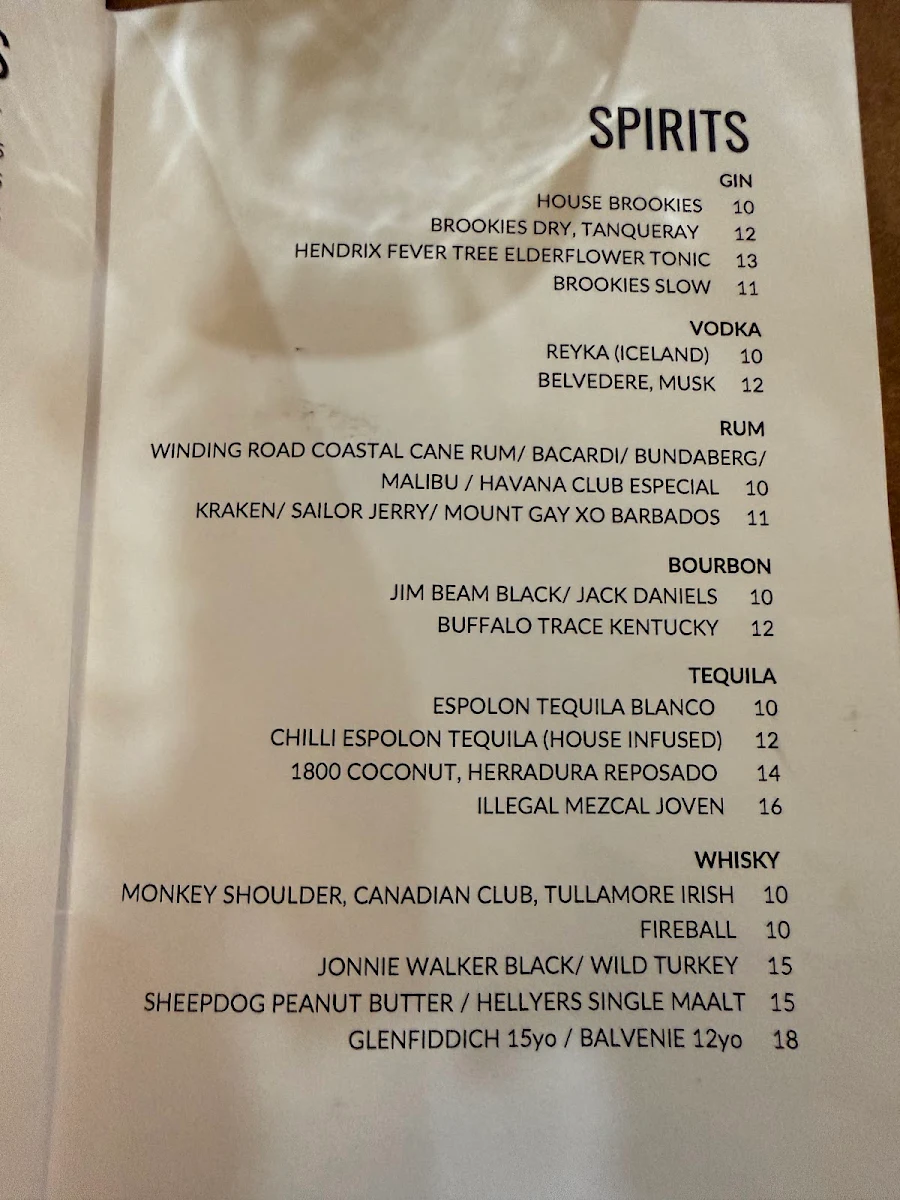 Menu, Quattro Classic Lennox Head