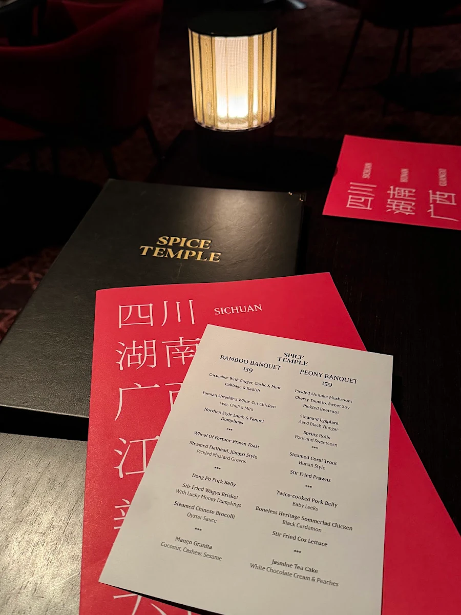 Menu, Spice Temple Sydney