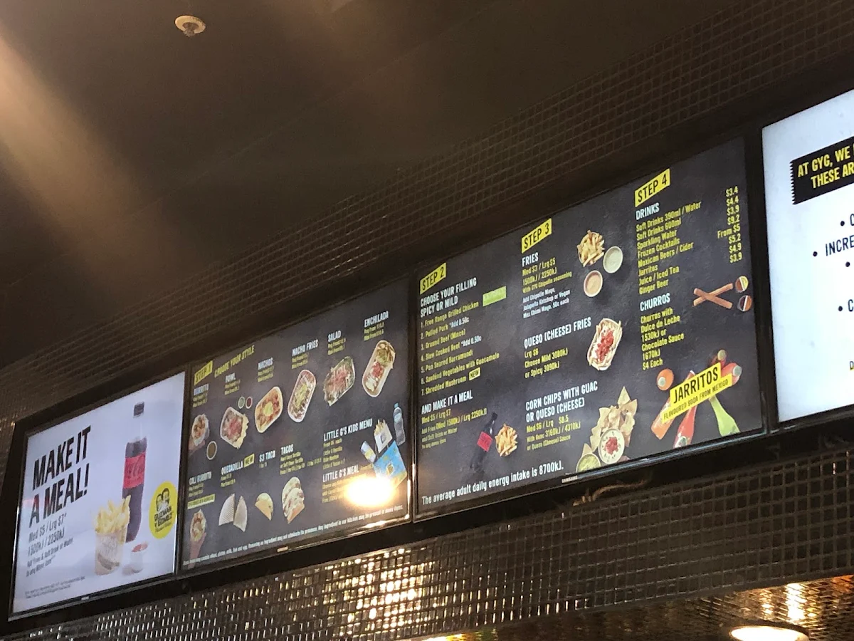 Menu, Guzman y Gomez - North Lakes