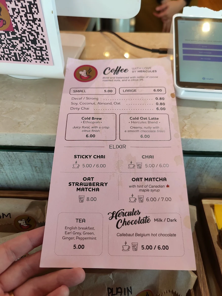 Menu, Hercules Cafe Ashfield