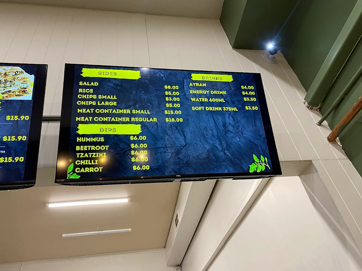 Menu, Kebab Kitchen