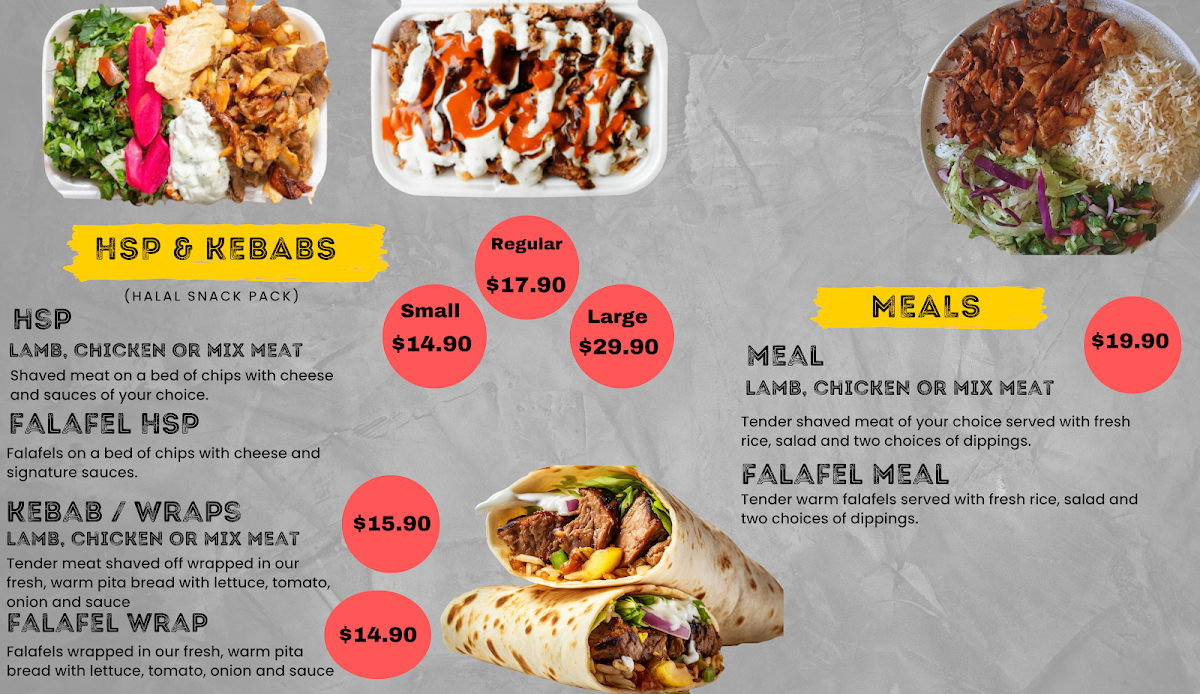 Menu, Kebab Kitchen