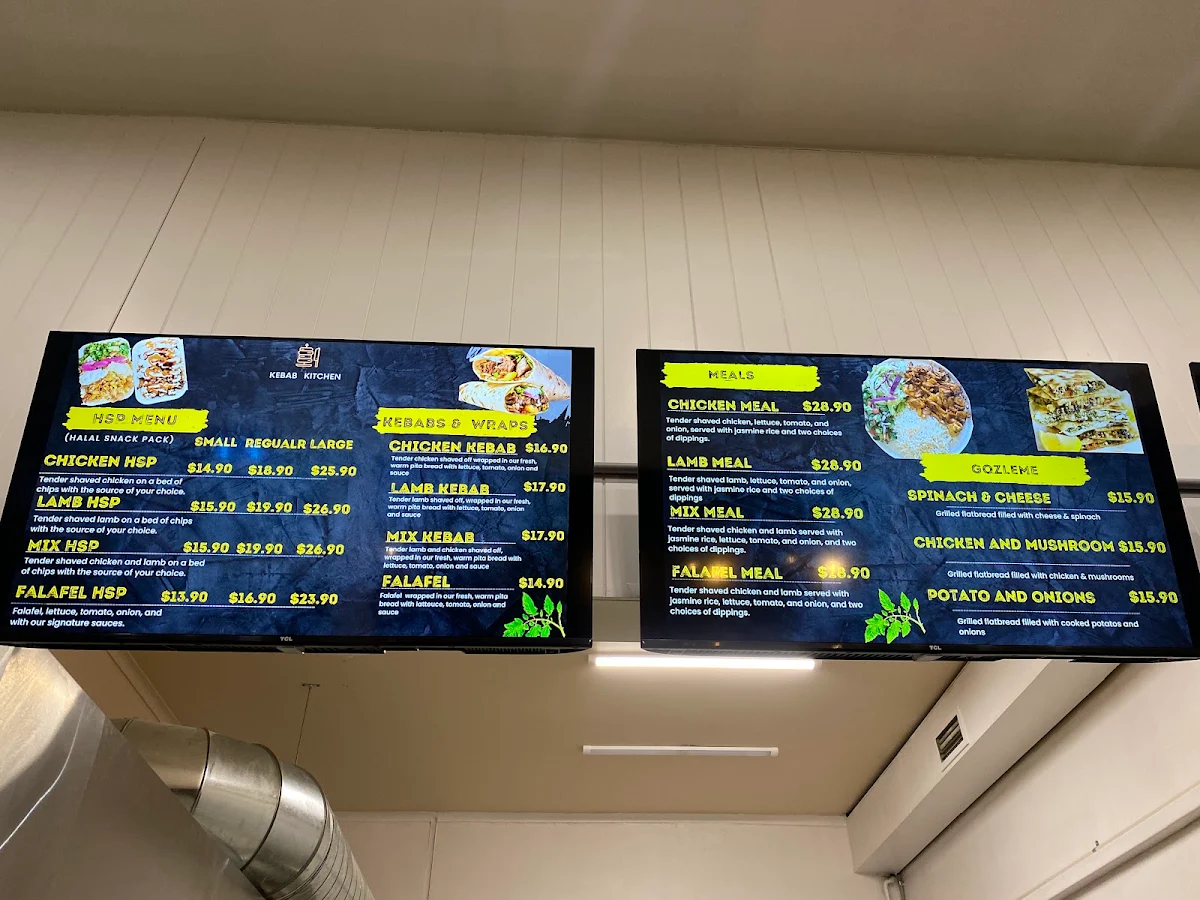 Menu, Kebab Kitchen