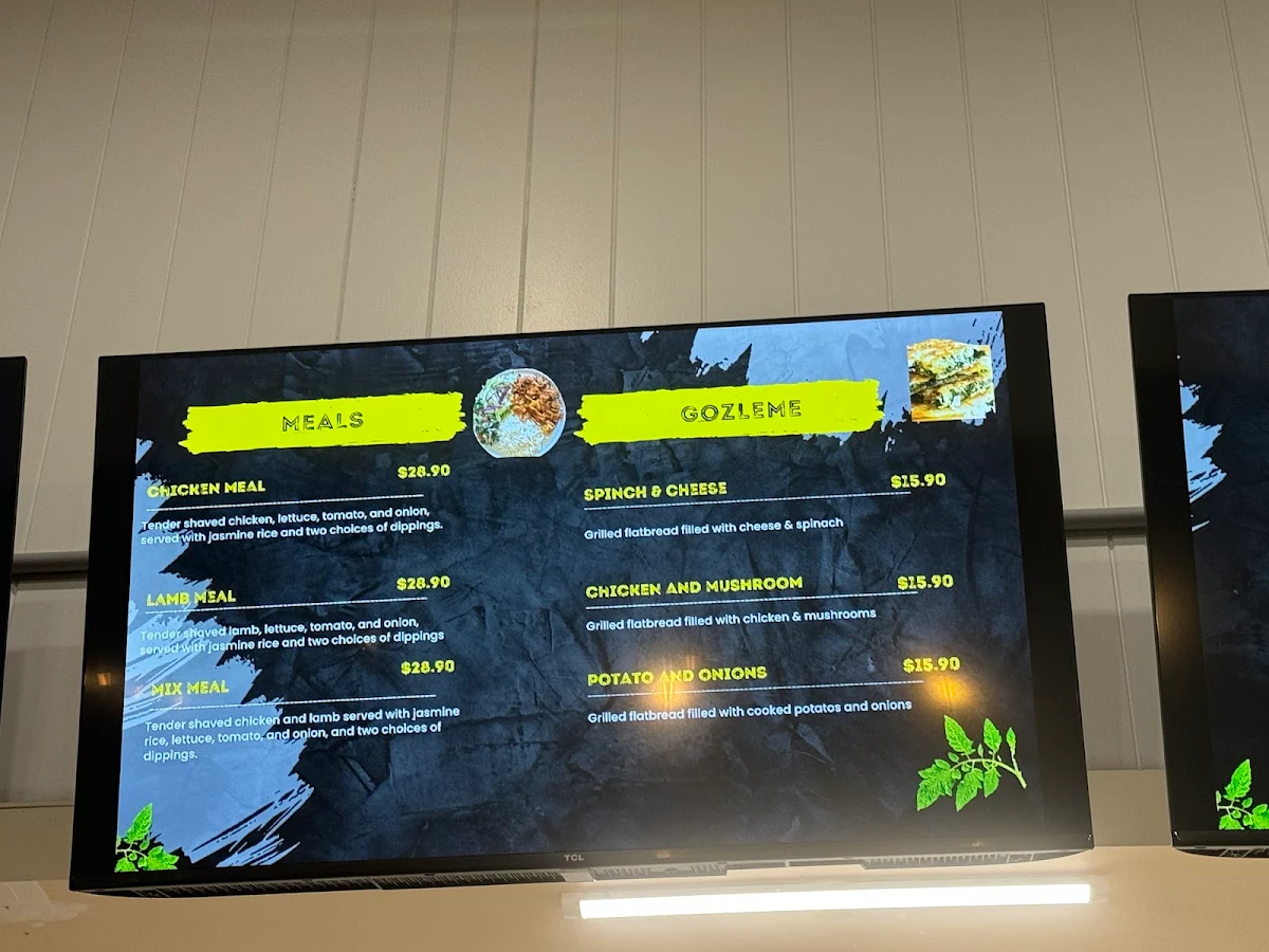 Menu, Kebab Kitchen