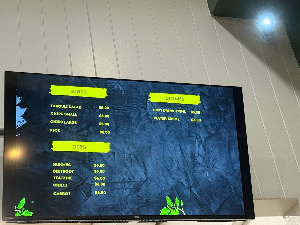 Menu, Kebab Kitchen