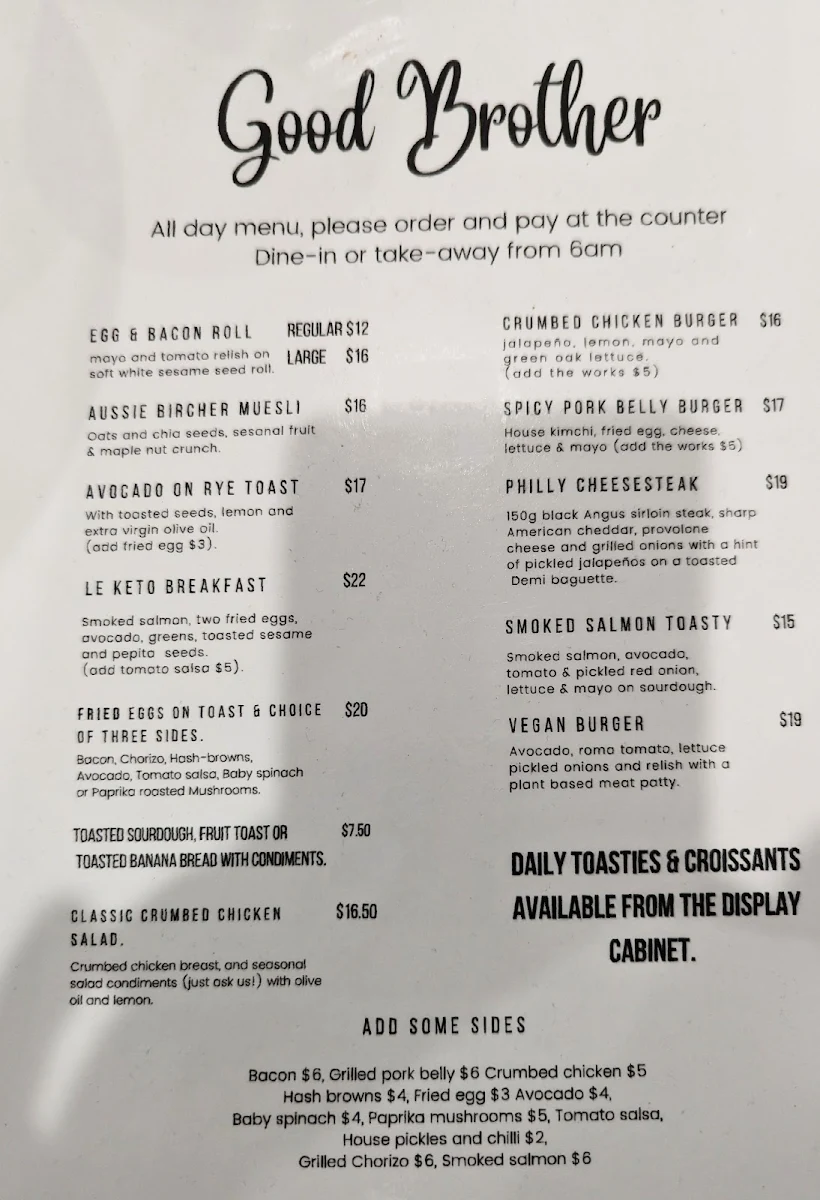 Menu, Good Brother