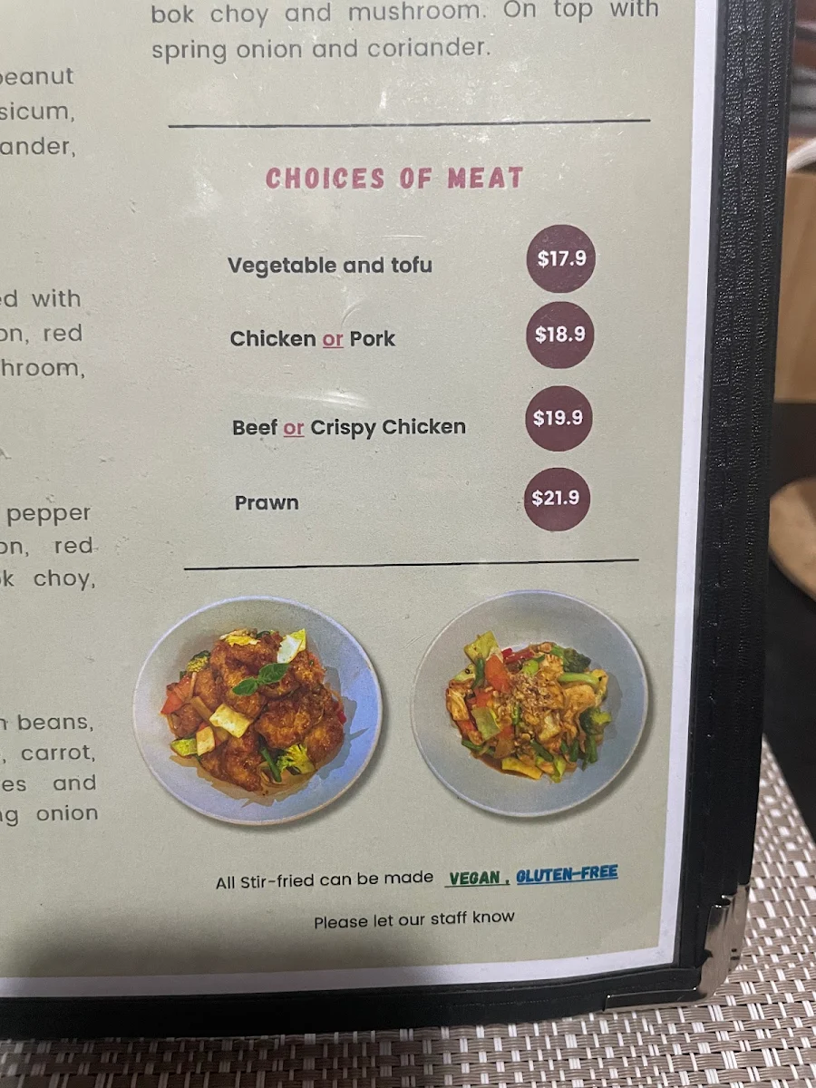 Menu, Kin-D Thai Restaurant @Brunswick