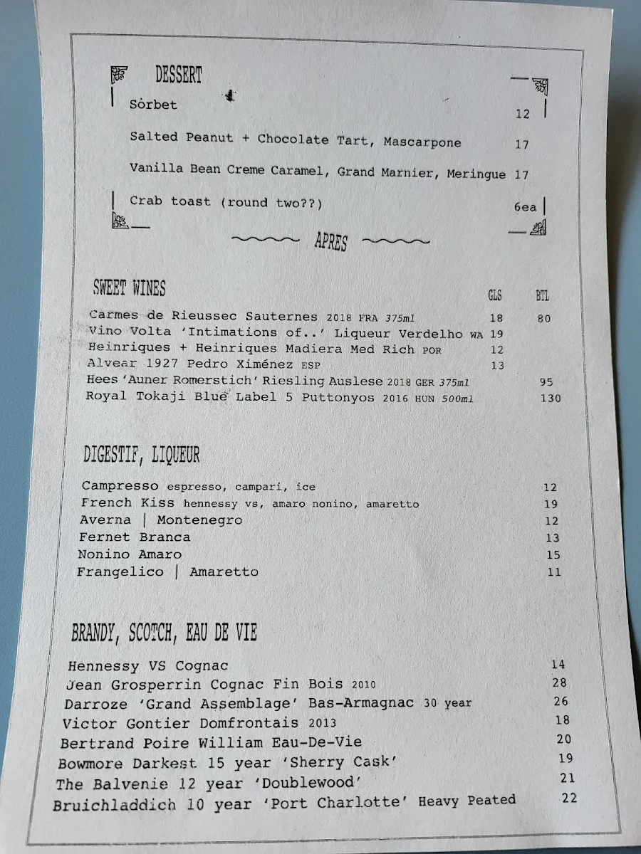 Menu, Le Rebelle