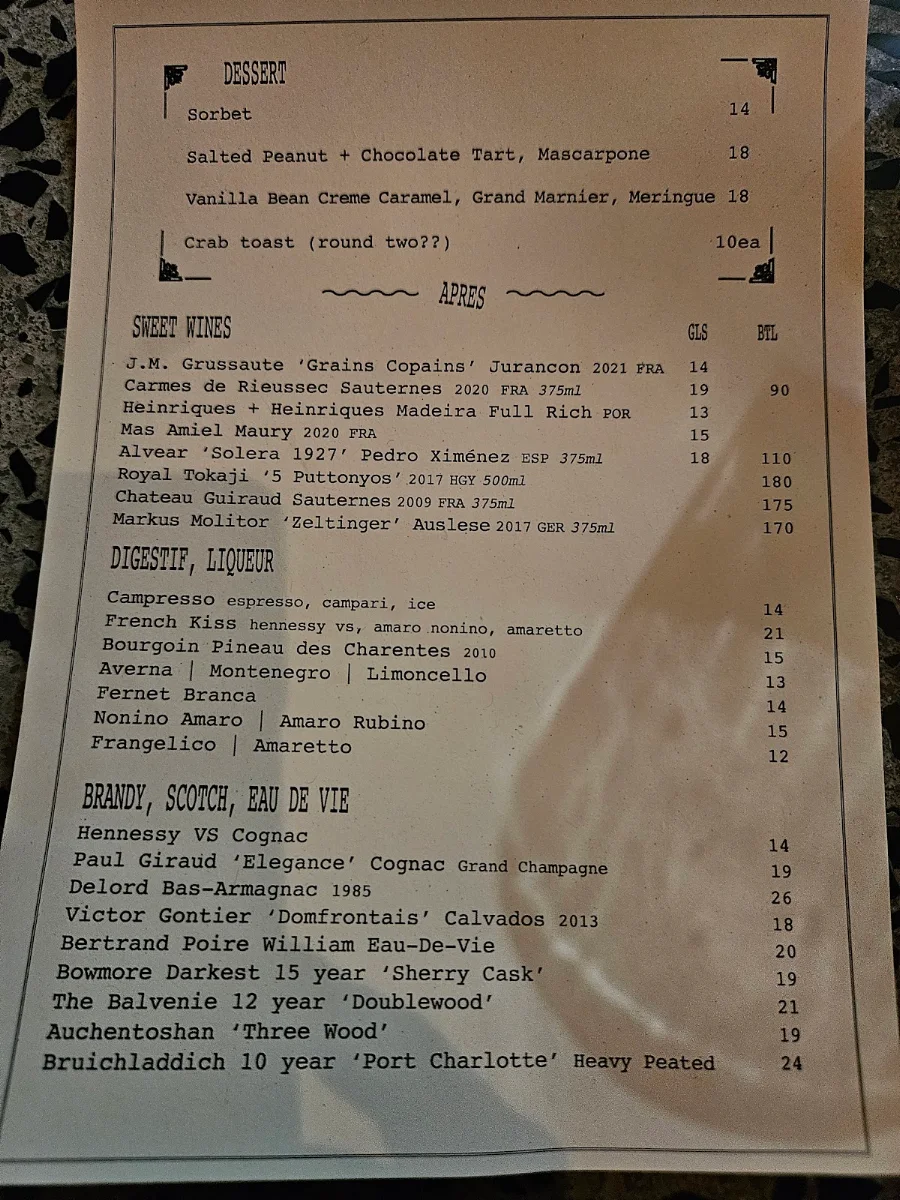 Menu, Le Rebelle