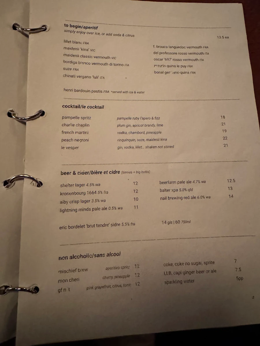 Menu, Le Rebelle