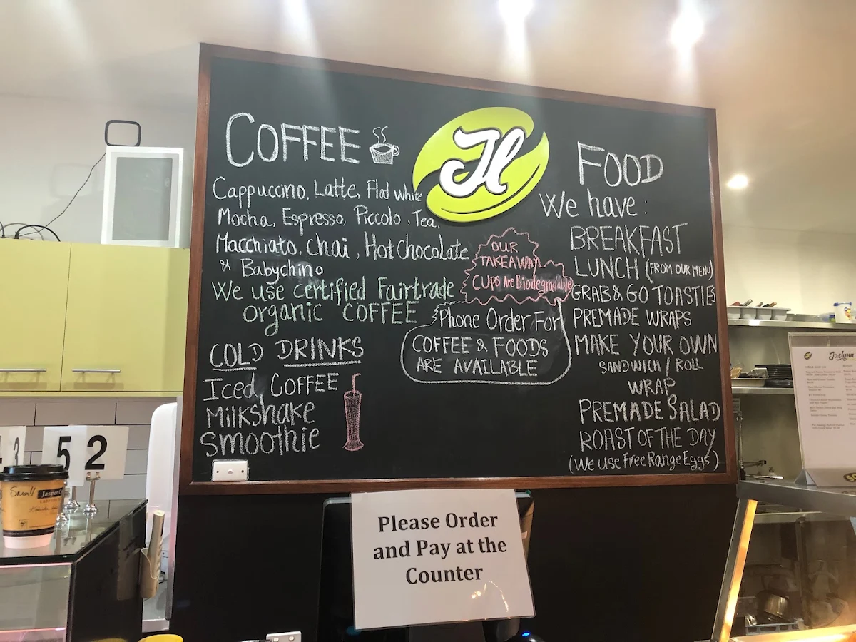 Menu, Jaslynn Café