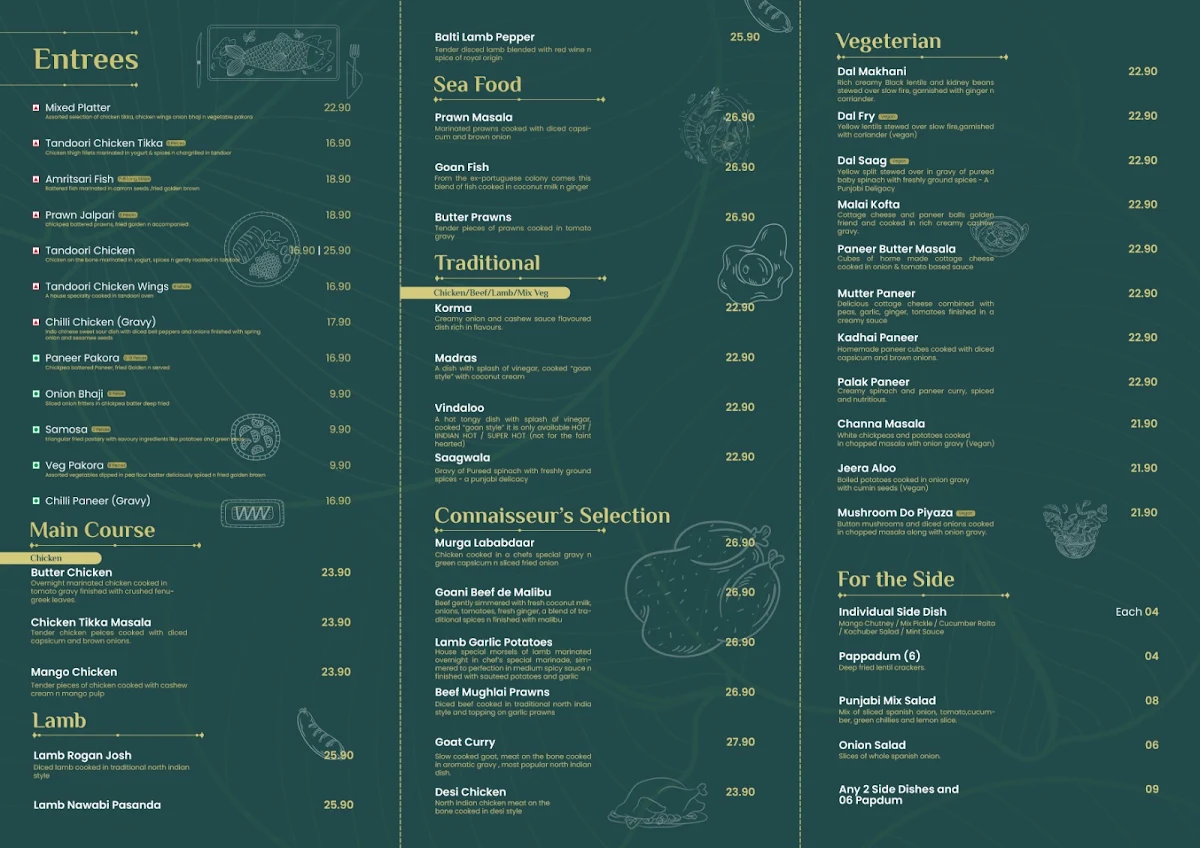 Menu, Gin n Ginger