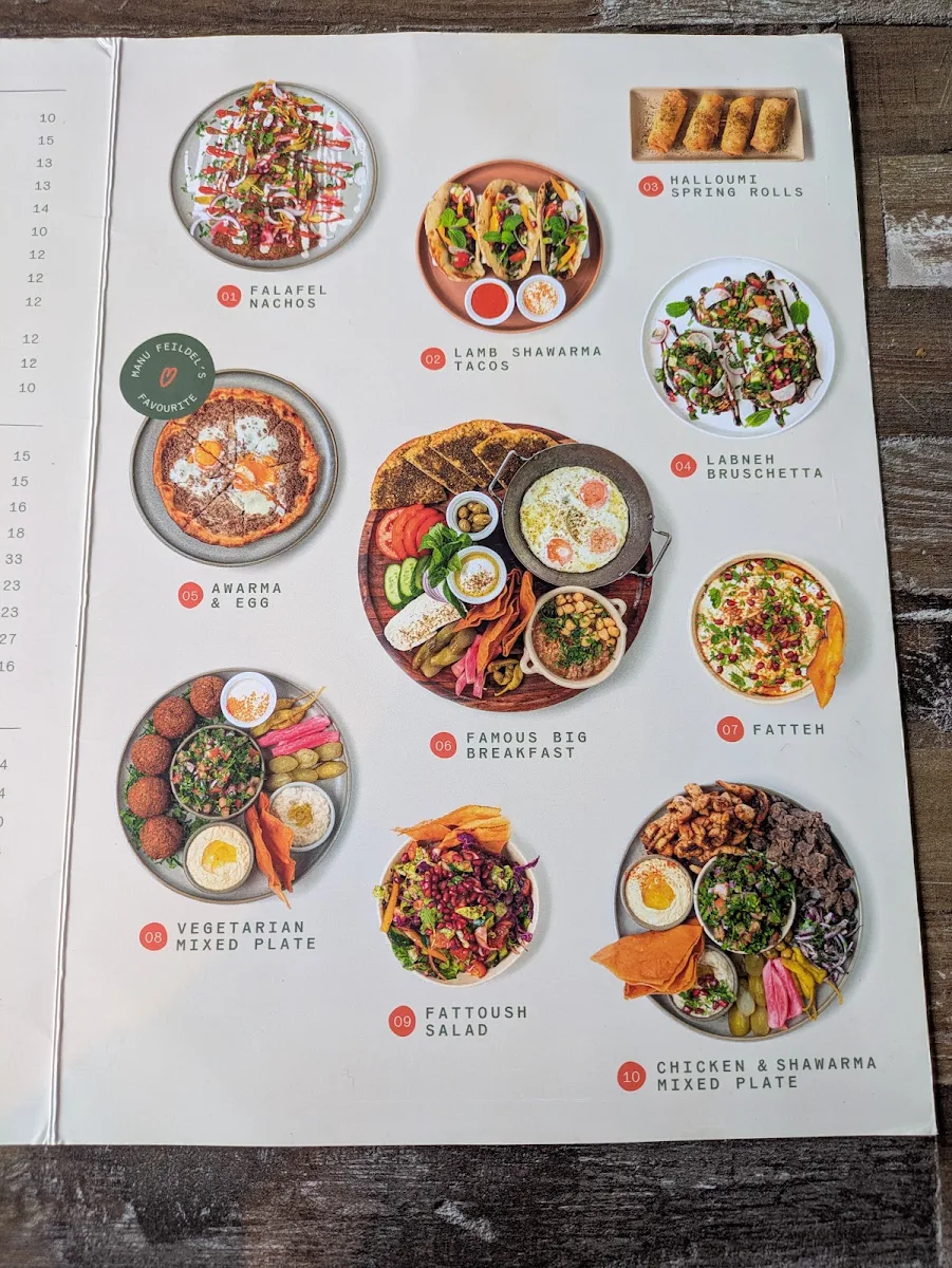 Menu, Yum Yum Bakery