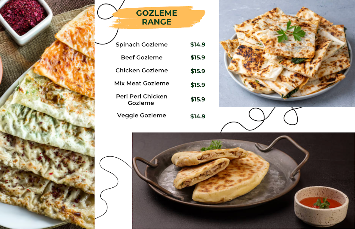 Menu, Club 88 kebab & pizza