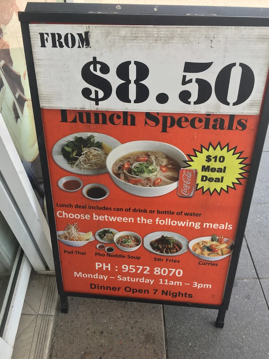 Menu, Mekong Noodles Bar