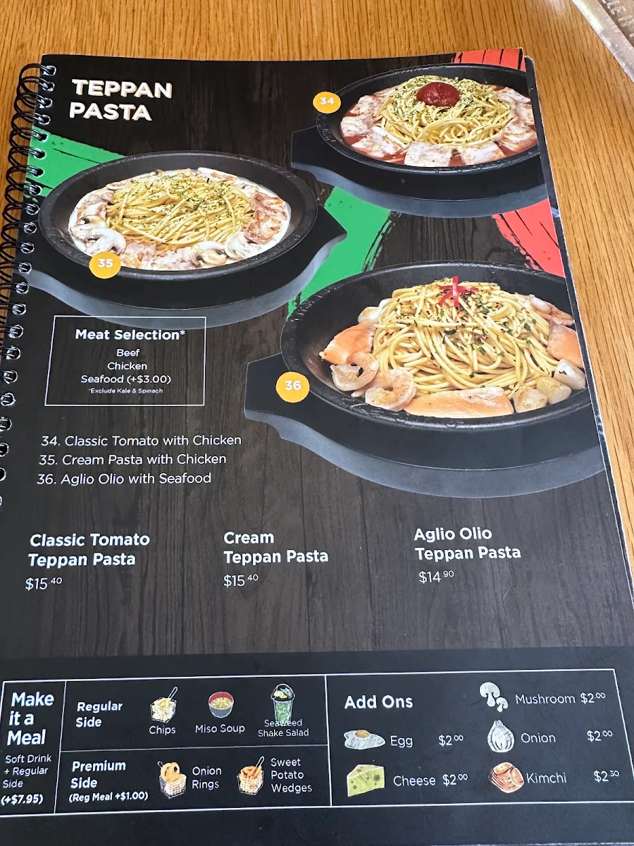 Menu, Pepper Lunch Victoria Park
